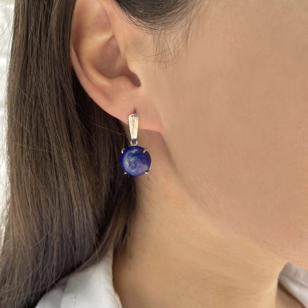 Купить оптом серьги из серебра с лазуритами 2340470660 от Krasnoe