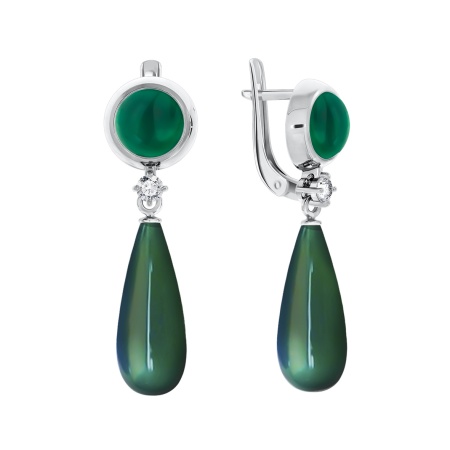 Купить оптом серьги из серебра с агатами и фианитами 2340390340-60 от Krasnoe