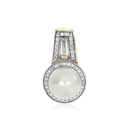 Купить оптом подвеска из серебра с жемчугом и фианитами 3329050803л от Krasnoe