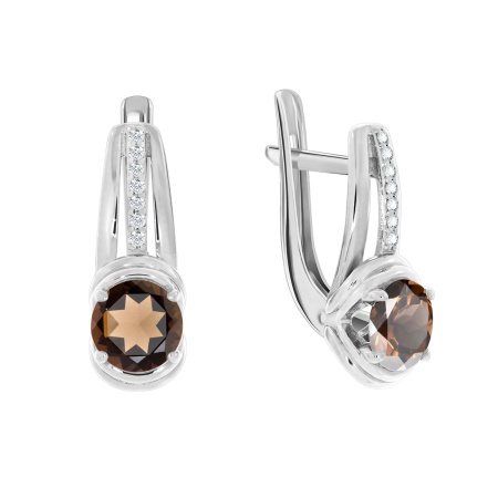 Купить оптом серьги из серебра с топазами и фианитами 2340780995 от Krasnoe