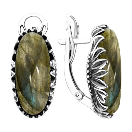 Купить оптом серьги из серебра с лабрадоритами 2310Л05726 от Krasnoe