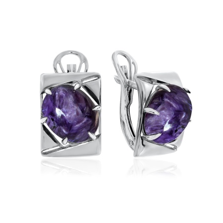 Купить оптом серьги из серебра с чароитами 2340461395 от Krasnoe