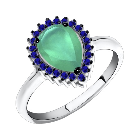 Купить оптом кольцо из серебра с агатом и ситаллами 1348390148л-61 от Krasnoe