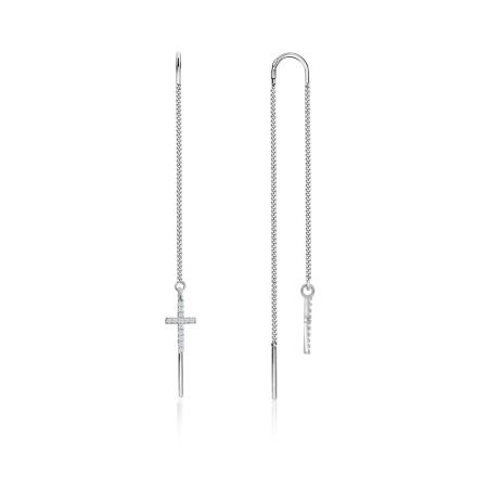 Купить оптом серьги из серебра с фианитами 2340201628л-6-6 от Krasnoe