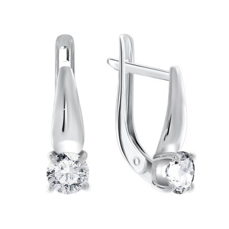 Купить оптом серьги из серебра с фианитами 2340200257 от Krasnoe