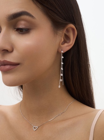 Купить оптом серьги из серебра с фианитами 2340202240-13 от Krasnoe