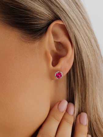 Купить оптом пусеты из серебра с топазами и фианитами 2340071972л-30 от Krasnoe