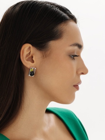 Купить оптом серьги из серебра с агатами, ситаллами и фианитами 2340391177-20 от Krasnoe