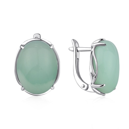 Купить оптом серьги из серебра с хризопразами 2340141860 от Krasnoe