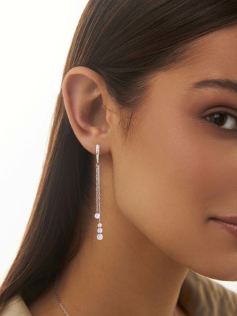 Купить оптом серьги из серебра с фианитами 2340200635-9 от Krasnoe