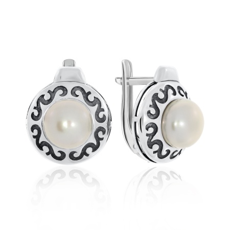 Купить оптом серьги из серебра с жемчугами 2310050865 от Krasnoe