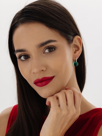 Купить оптом серьги из серебра с кристалл ювелирныйами 2340294318-60 от Krasnoe