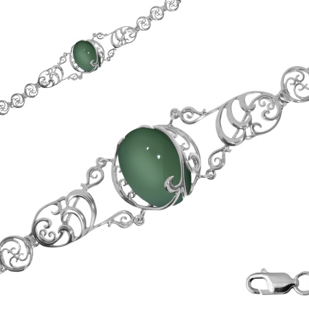 Купить оптом браслет из серебра с халцедоном 4340603083-19-60 от Krasnoe