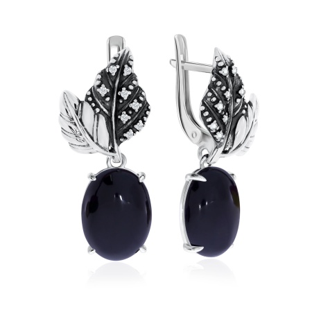 Купить оптом серьги из серебра с агатами и фианитами 2310392267-20 от Krasnoe