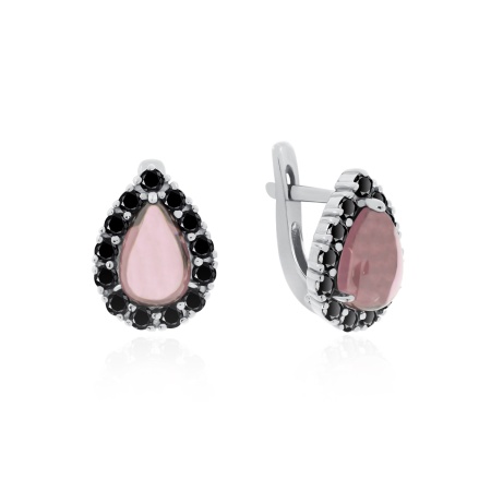 Купить оптом серьги из серебра с фианитами и ситаллами 2340201924-32 от Krasnoe