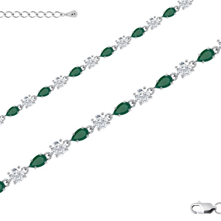 Купить оптом браслет из серебра с агатами и фианитами 4340392512-17-60 от Krasnoe