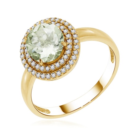 Купить оптом кольцо из серебра с празиолитом и фианитами 1320911561л от Krasnoe