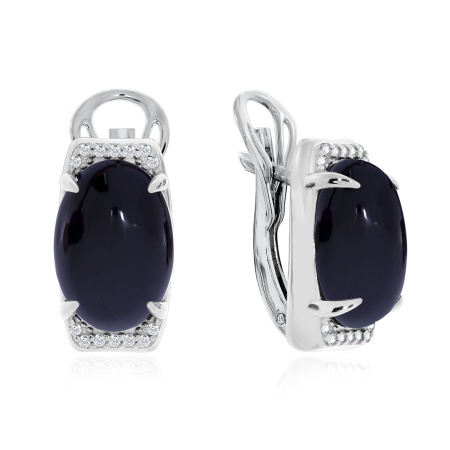 Купить оптом серьги из серебра с агатами и фианитами 2340390965л-20 от Krasnoe