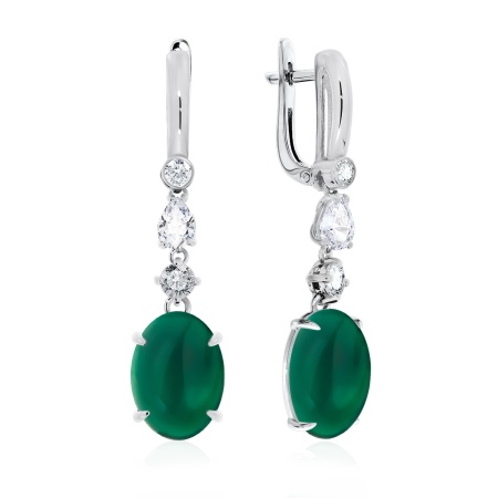 Купить оптом серьги из серебра с агатами и фианитами 2340393090-60 от Krasnoe