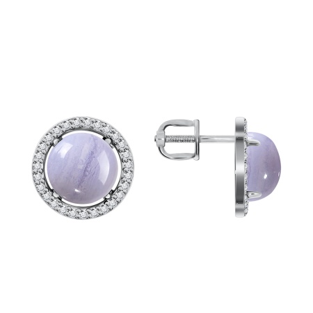 Купить оптом пусеты из серебра с агатами и фианитами 2340392055-84 от Krasnoe