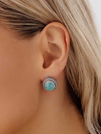 Купить оптом серьги из серебра с амазонитами 2310371526 от Krasnoe