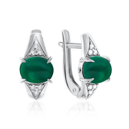 Купить оптом серьги из серебра с агатами и фианитами 2340390372л-60 от Krasnoe