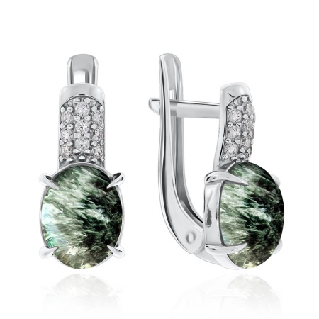 Купить оптом серьги из серебра с серафинитами и фианитами 2340920373л от Krasnoe