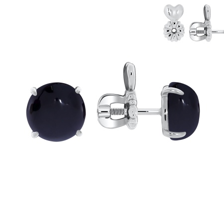 Купить оптом пусеты из серебра с агатами П340392680-20 от Krasnoe