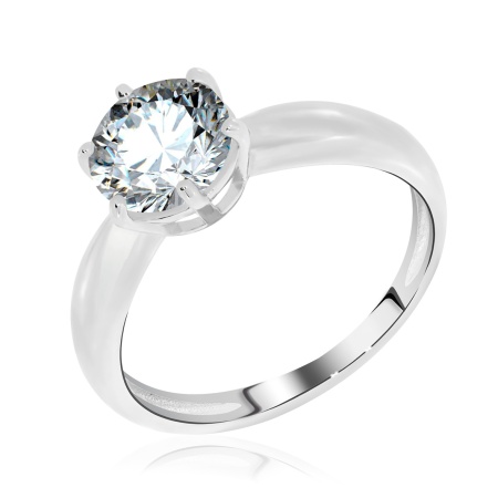 Купить оптом кольцо из серебра с фианитом 1340201408-1 от Krasnoe