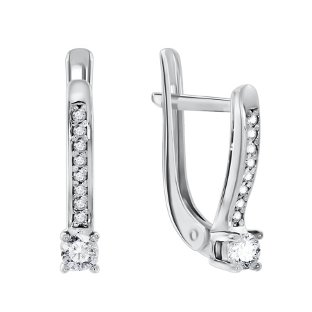 Купить оптом серьги из серебра с фианитами 2340200205 от Krasnoe