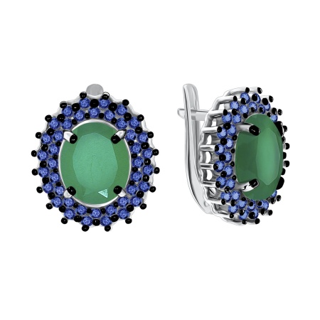 Купить оптом серьги из серебра с агатами и ситаллами 2348390150л-82 от Krasnoe