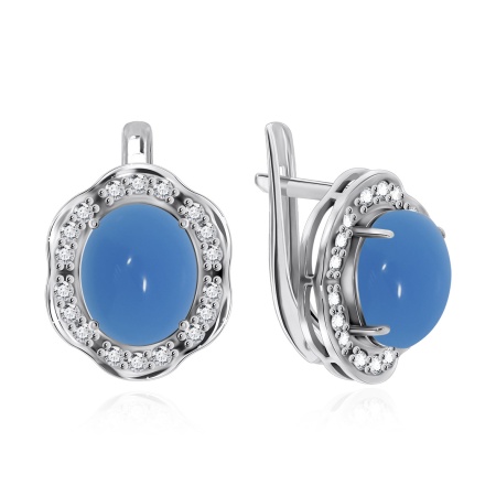 Купить оптом серьги из серебра с агатами и фианитами 2340390141-70 от Krasnoe