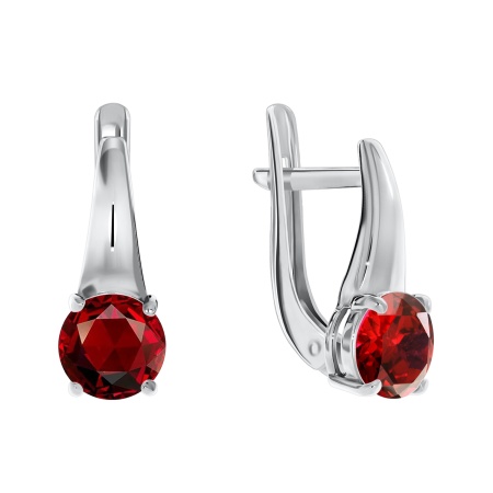 Купить оптом серьги из серебра с гранатами 2340150254 от Krasnoe