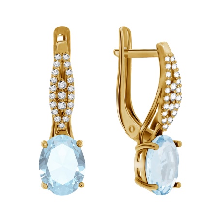 Купить оптом серьги из серебра с кристалл ювелирныйами и фианитами 2320290186-70 от Krasnoe