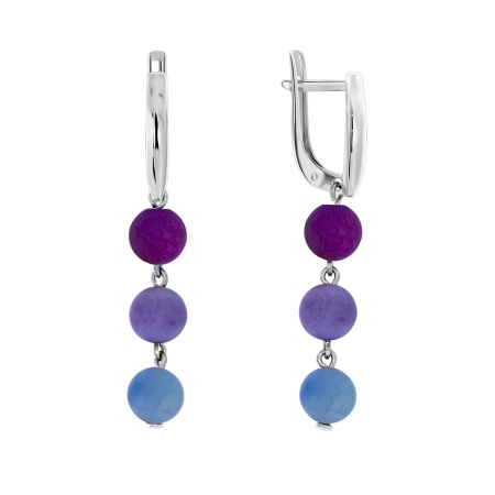 Купить оптом серьги из серебра с ледяными агатами 2340390309 от Krasnoe