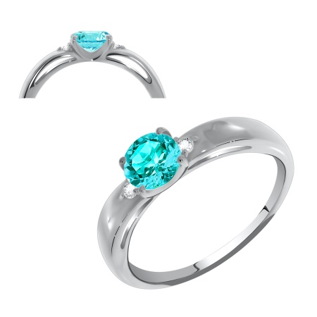 Купить оптом кольцо из серебра с кристалл ювелирныйом и фианитами 1340290259-78 от Krasnoe