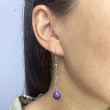 Купить оптом серьги из серебра с чароитами 2340460710-3 от Krasnoe