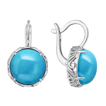 Купить оптом серьги из серебра с бирюзой 2340Б25138 от Krasnoe