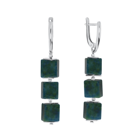 Купить оптом серьги из серебра с хризоколлаами 2340550318 от Krasnoe