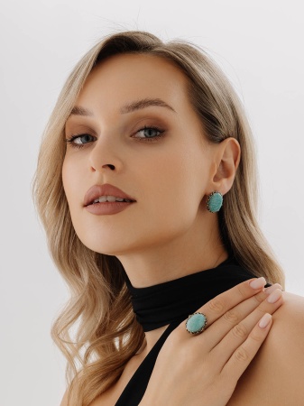 Купить оптом серьги из серебра с амазонитами 2317375800 от Krasnoe