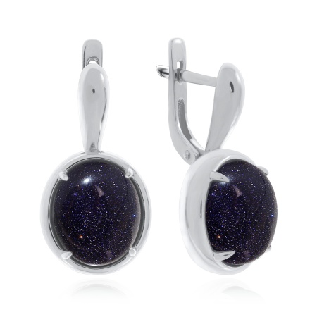 Купить оптом серьги из серебра с синтетическими авантюринами 2340361838-80 от Krasnoe