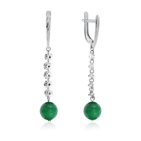 Купить оптом серьги из серебра с агатами и фианитами 2340390624-60 от Krasnoe