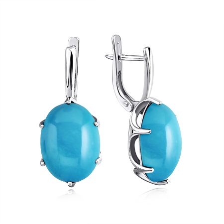 Купить оптом серьги из серебра с бирюзой 2340311944 от Krasnoe