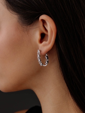 Купить оптом серьги из серебра с фианитами 2340201182 от Krasnoe