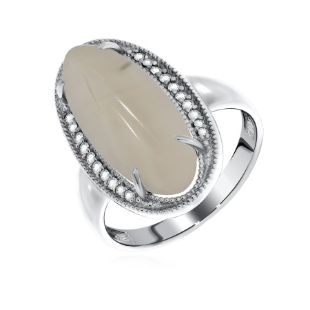 Купить оптом кольцо из серебра с агатом и фианитами 1340390938л-21 от Krasnoe