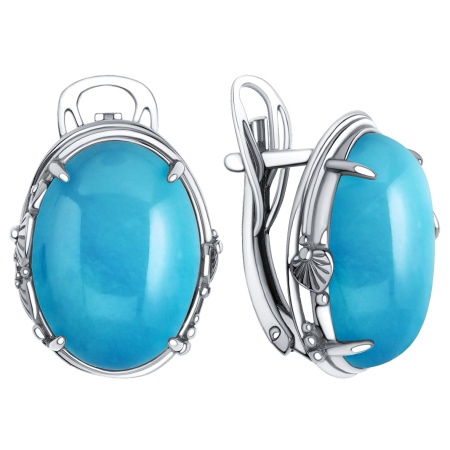 Купить оптом серьги из серебра с бирюзой 2340315704 от Krasnoe
