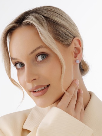 Купить оптом пусеты из серебра с агатами П340392680-84 от Krasnoe