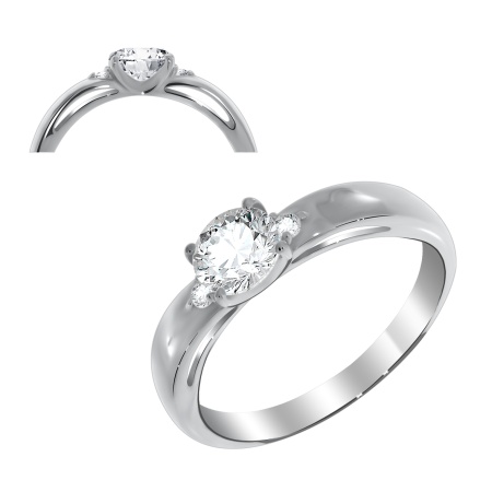 Купить оптом кольцо из серебра с фианитами 1340201259 от Krasnoe