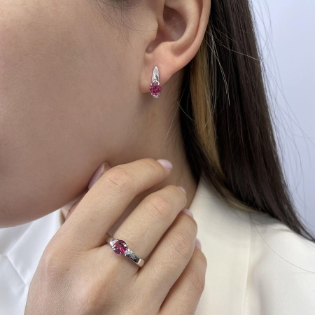 Купить оптом серьги из серебра с топазами и фианитами 2340700259-30 от Krasnoe