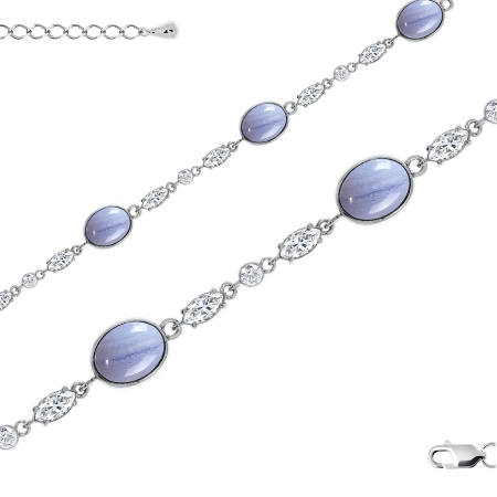 Купить оптом браслет из серебра с агатами и фианитами 4340392509л-17-84 от Krasnoe